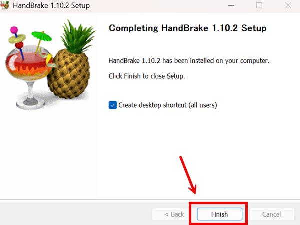 HandBrakeダウンロード完了