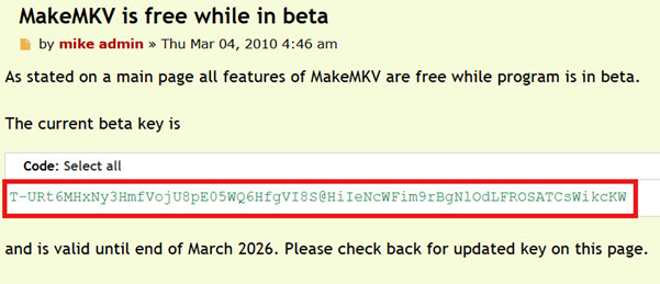 MakeMKV Beta Key最新