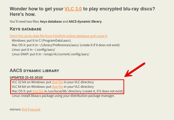 libaacsライブラリをダウンロード